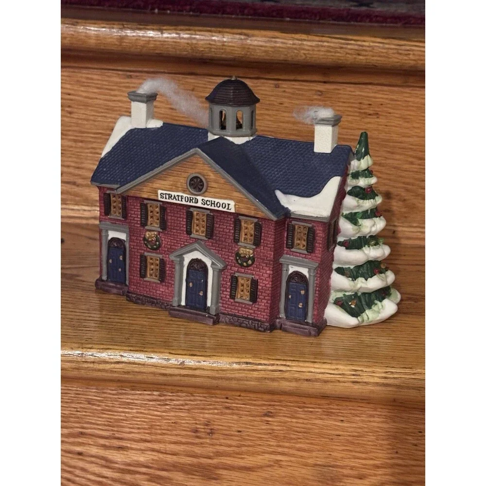 Lemax Deluxe Village Square “Stratford School” Retired 1995 No Light Vintage